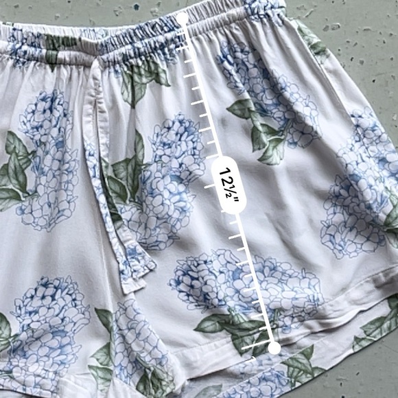 Piyama Hydrangea Blue Pajama Set Floral Lounge Sleepwear Resort Style Size M - Picture 13 of 16